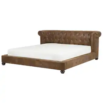 Beliani Bed kunstleer bruin 180 x 200 cm cavaillon aanbieding