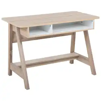 Beliani Bureau lichthout/wit 110 x 60 cm jackson aanbieding