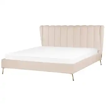 Beliani Bed fluweel beige 180 x 200 cm miribel aanbieding