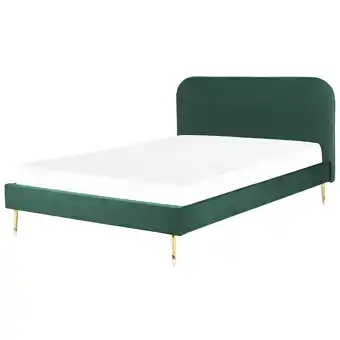 Beliani Bed fluweel groen 180 x 200 flayat aanbieding