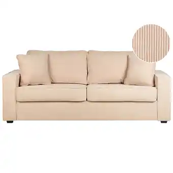 Beliani Driezitsbank corduroy beige falun aanbieding