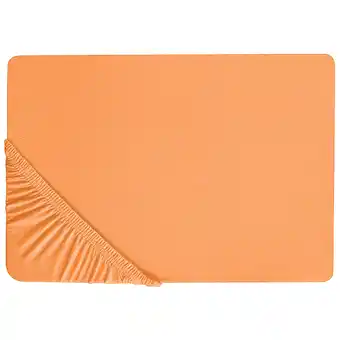 Beliani Hoeslaken katoen oranje 180 x 200 cm janbu aanbieding