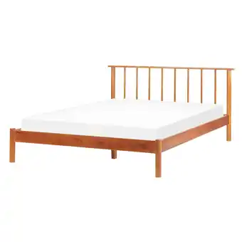 Beliani Bed hout lichtbruin 140 x 200 cm barret ii aanbieding