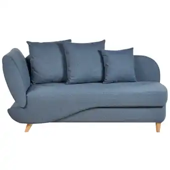 Beliani Chaise longue met opbergruimte stof blauw linkszijdig meri ii aanbieding