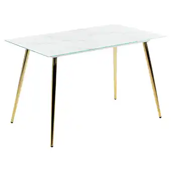 Beliani Eettafel glas marmer/goud 120 x 70 cm mulga aanbieding