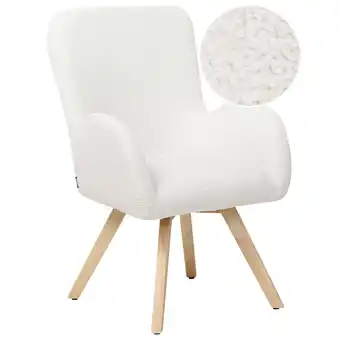 Beliani Fauteuil bouclé wit bjarn aanbieding