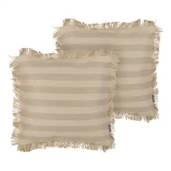 Beliani Kussen set van 2 jute beige 45 x 45 cm cirsium aanbieding