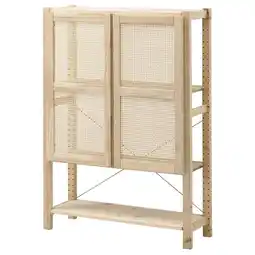 IKEA Ivar open kast met deuren, grenen, 89x30x124 cm aanbieding