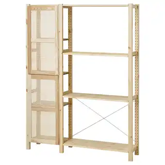 IKEA Ivar open kast met deuren, grenen, 134x30x179 cm aanbieding