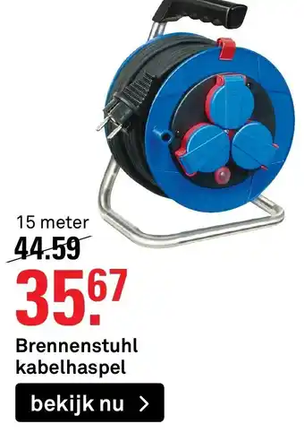 Karwei Brennenstuhl kabelhaspel 15 meter aanbieding