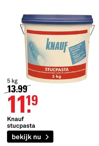 Karwei Knauf stucpasta 5kg aanbieding