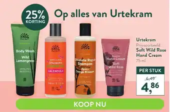 Holland & Barrett Urtekram Soft Wild Rose Hand Creme 75ml aanbieding