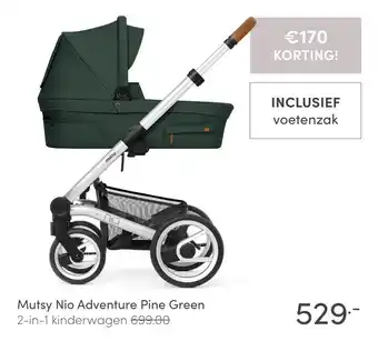 Baby & Tiener Mutsy Nio Adventure Pine Green 2-In-1 Kinderwagen aanbieding