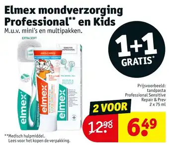 Kruidvat Elmex mondverzorging Professional en Kids aanbieding