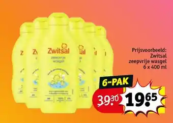 Kruidvat Zwitsal zeepvrije wasgel 6x400ml aanbieding