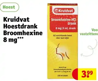 Kruidvat Kruidvat Hoestdrank Broomhexine 8 mg aanbieding