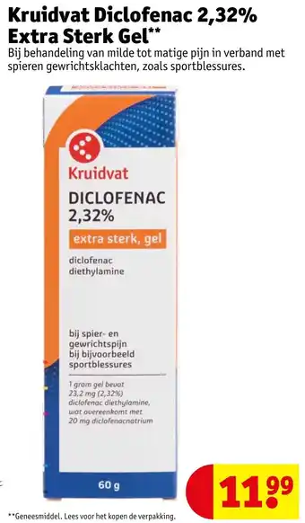 Kruidvat Kruidvat Diclofenac 2,32% Extra Sterk Gel aanbieding