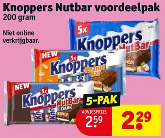 Kruidvat Knoppers Nutbar voordeelpak 200 gram aanbieding