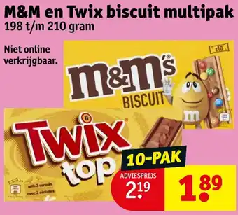 Kruidvat M&M en Twix biscuit multipak aanbieding