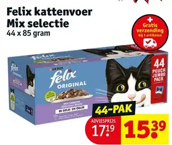 Kruidvat Felix kattenvoer Mix selectie 44 x 85 gram aanbieding