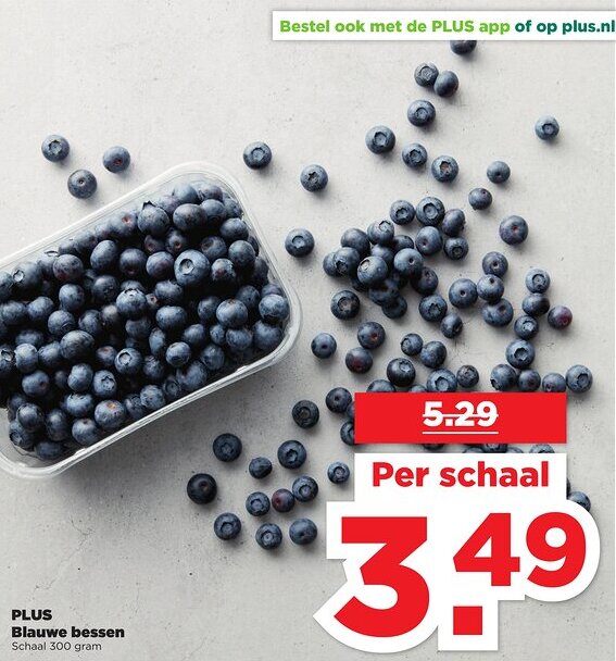 PLUS Blauwe bessen 300g aanbieding bij PLUS