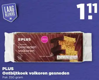 PLUS PLUS Ontbijtkoek volkoren gesneden 350g aanbieding