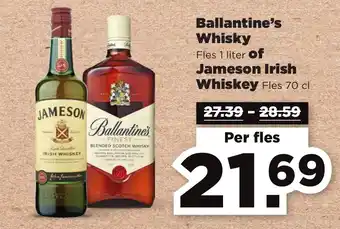 PLUS Ballantine's Whisky of Jameson Irish Whiskey Fles 70 cl aanbieding