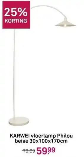 Karwei Karwei vloerlamp philou beige 30x100x170cm aanbieding