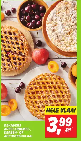 Dekamarkt DEKAVERS APPELKRUIMEL, KERSEN OF ABRIKOZENVLAAI aanbieding