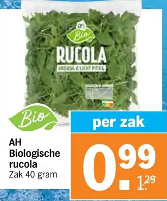 Albert Heijn Biologische rucola Zak 40 gram aanbieding