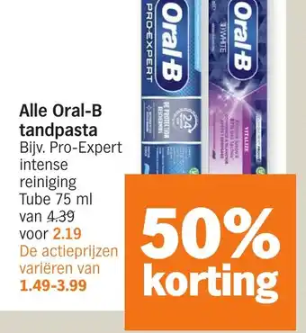 Albert Heijn Alle Oral-B tandpasta aanbieding