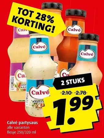 Boni Calvé partysaus aanbieding