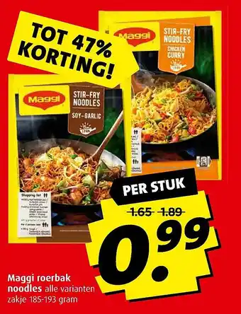 Boni Maggi roerbak noodles alle varianten aanbieding