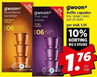 Boni gwoono Koffie capsules bijv, Jungo classic aanbieding