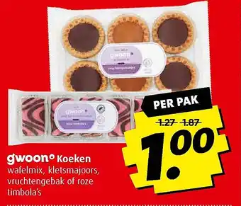 Boni gwoon° Koeken wafelmix, kletsmajoors, vruchtengebak of roze timbola's aanbieding