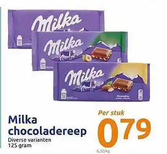 Action Milka chocoladereep aanbieding