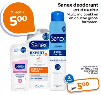 Trekpleister Sanex deodorant en douche aanbieding