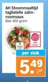 Albert Heijn Ah stoommaaltijd tagliatelle zalm aanbieding