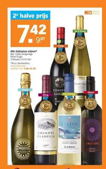 Albert Heijn Alle italiaanse wijnen* bijv. cadis garganega pinot grigio aanbieding