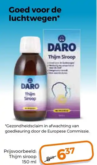 Trekpleister DARO Thijm siroop 150ml aanbieding