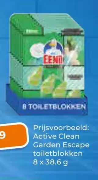 Trekpleister Active Clean Garden Escape toiletblokken 8 x 38.6 g aanbieding