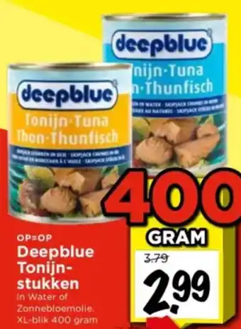 Vomar Voordeelmarkt Deepblue Tonijnstukken 400g aanbieding