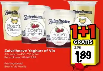 Vomar Voordeelmarkt Zuivelhoeve Yoghurt of Vla aanbieding