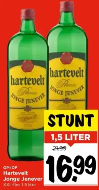 Vomar Voordeelmarkt Hartevelt Jonge Jenever XXL-fles 1.5 liter aanbieding