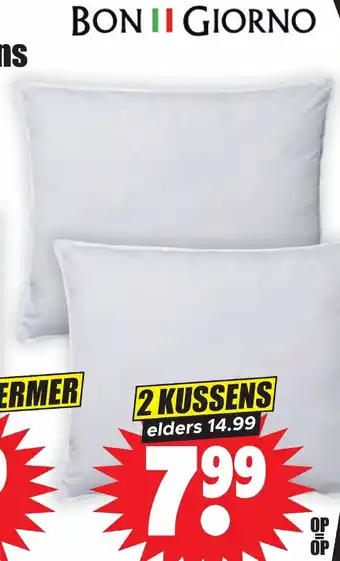 Dirk Bon Giorno hoofdkussens 2 KUSSENS aanbieding