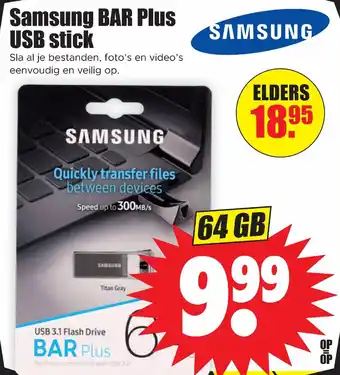 Dirk Samsung BAR Plus USB stick aanbieding