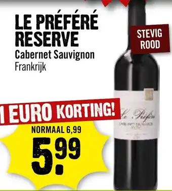 Dirck 3 LE PRÉFÉRÉ RESERVE Cabernet Sauvignon aanbieding