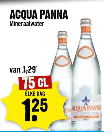 Dirck 3 ACQUA PANNA Mineraalwater 75cl aanbieding