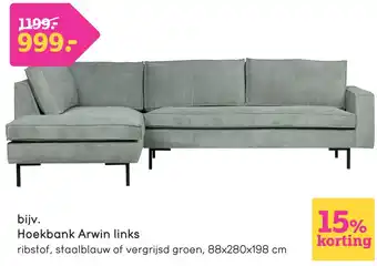 Leen Bakker Hoekbank arwin links aanbieding