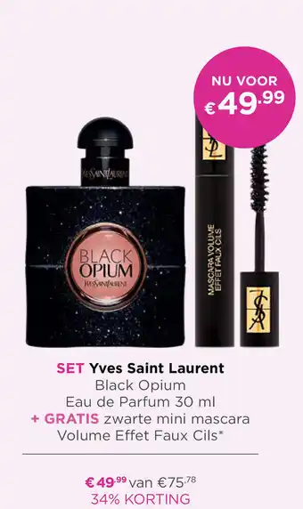 ICI Paris XL SET Yves Saint Laurent Black Opium 30ml aanbieding